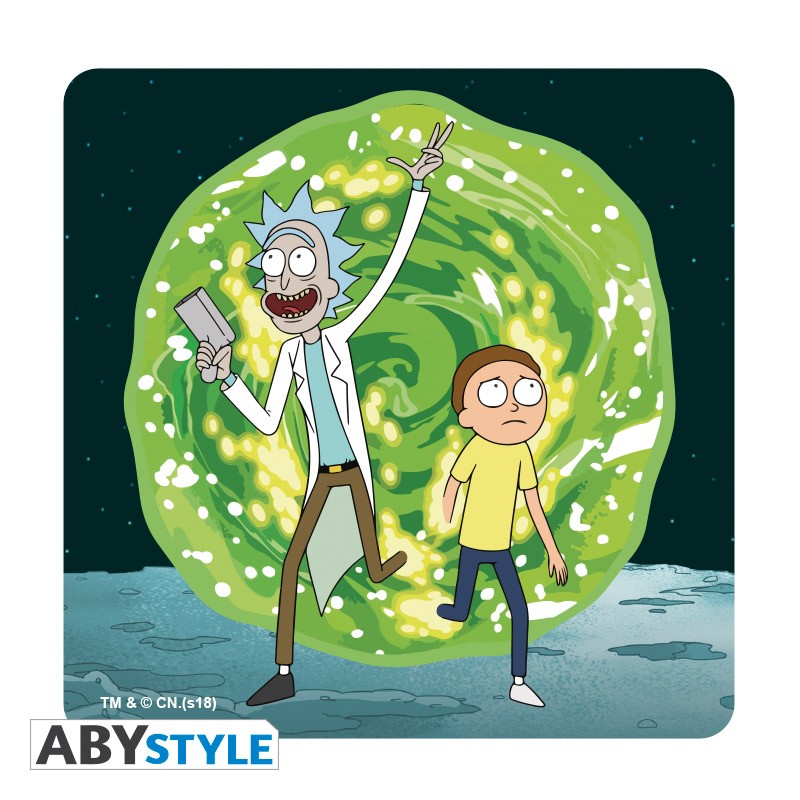 Rick and Morty Adult Swim Licensed Cork Material Set of 4 Coasters