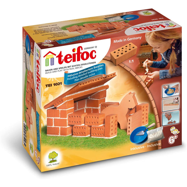 Teifoc TEI 1021 Horse Stable 35 pieces Brick Construction Kit