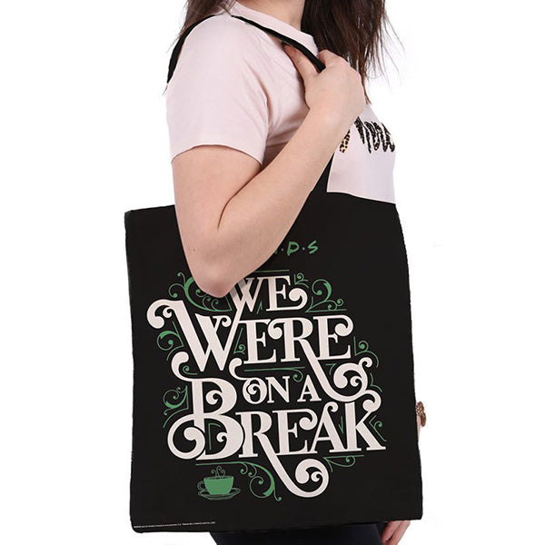 F.R.I.E.N.D.S. We Were On A Break Black Cotton Tote Bag