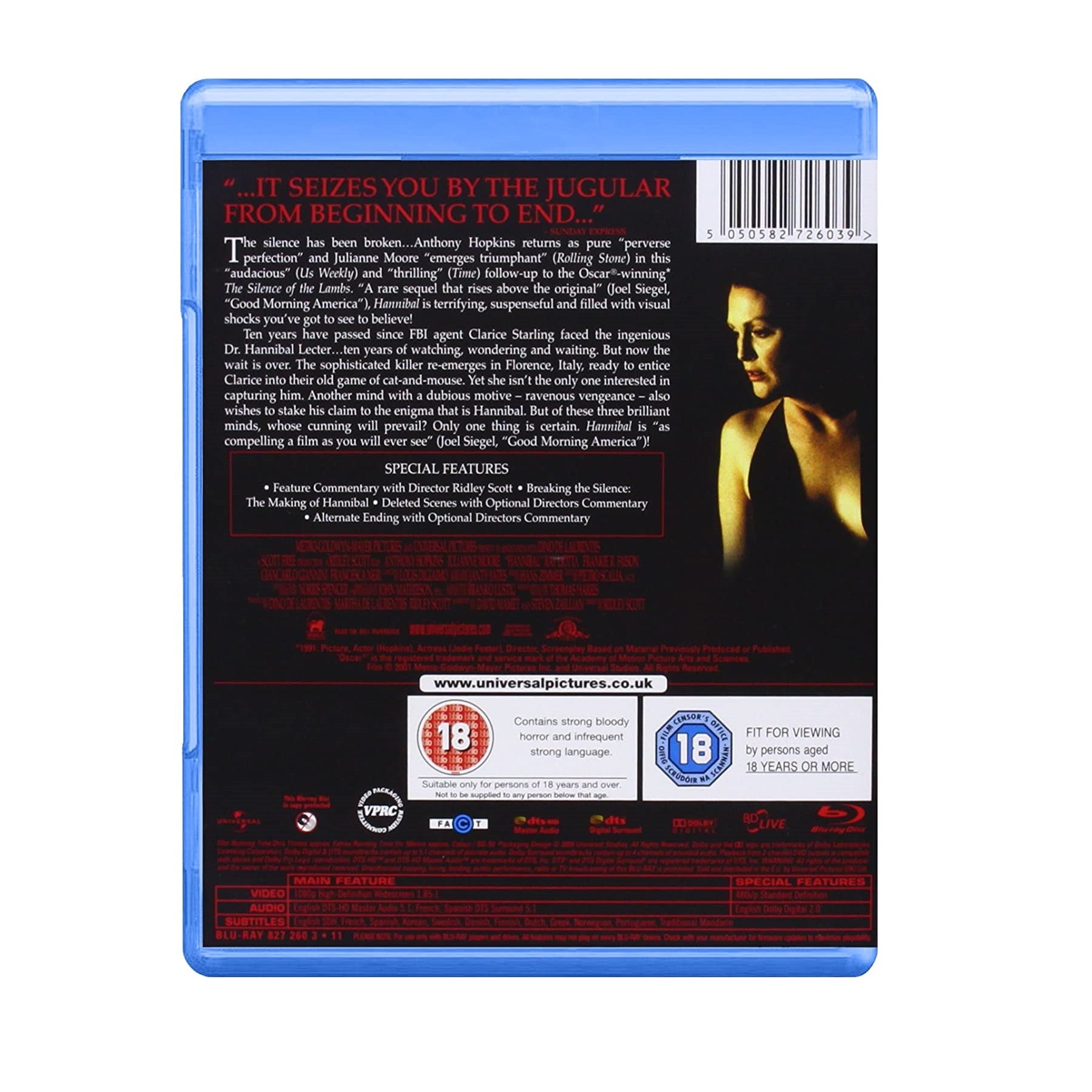 The Hannibal Lecter Trilogy 3 Disc Collection BluRay cavo.ae