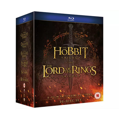 The Hobbit and The Lord of the Rings Trilogy 6-Film Extended Editions 30 Disc Blu-ray Box Set