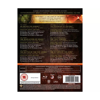 The Hobbit and The Lord of the Rings Trilogy 6-Film Extended Editions 30 Disc Blu-ray Box Set