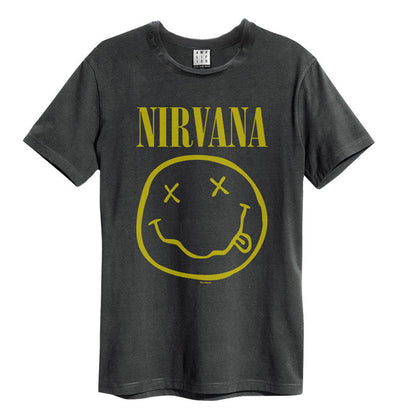 Amplified Nirvana Smiley Face Charcoal T-Shirt