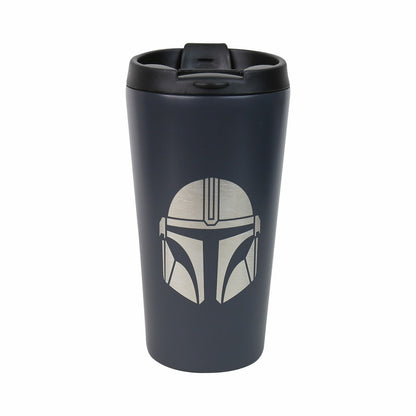 Half Moon Bay The Mandalorian Helmet Design Star Wars Licensed Dark Grey 400ml Stainless Steel Travel Mug/Tumbler