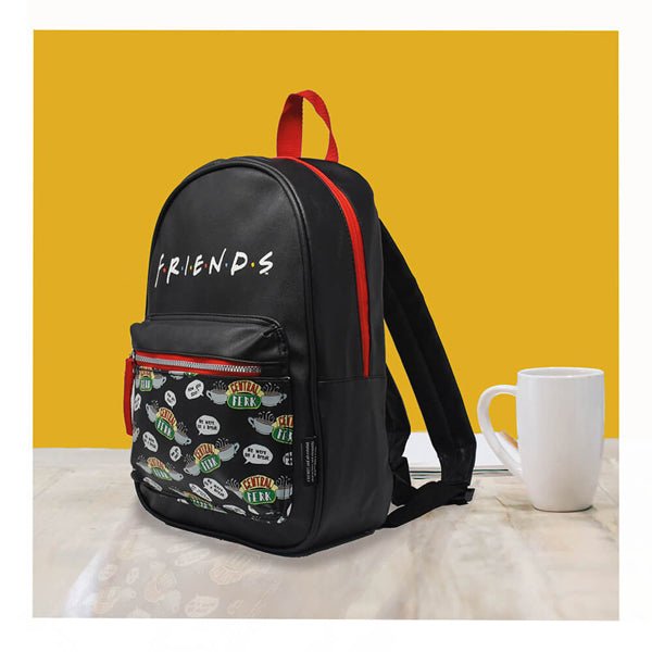 F.R.I.E.N.D.S. Central Perk Black PU Leather Backpack Bag