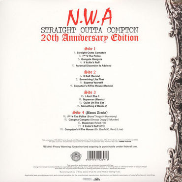 N.W.A - Straight Outta Compton (20th Anniversary Edition) - 2LP