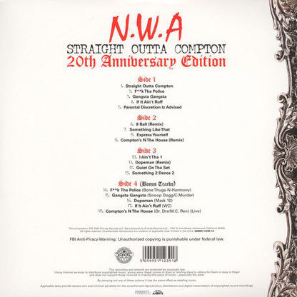 N.W.A - Straight Outta Compton (20th Anniversary Edition) - 2LP