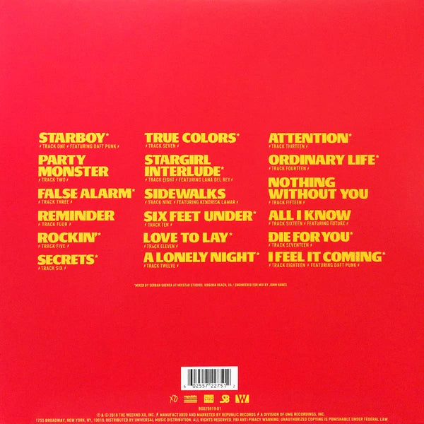 The Weeknd - Starboy - 2LP (Translucent Red Vinyl)