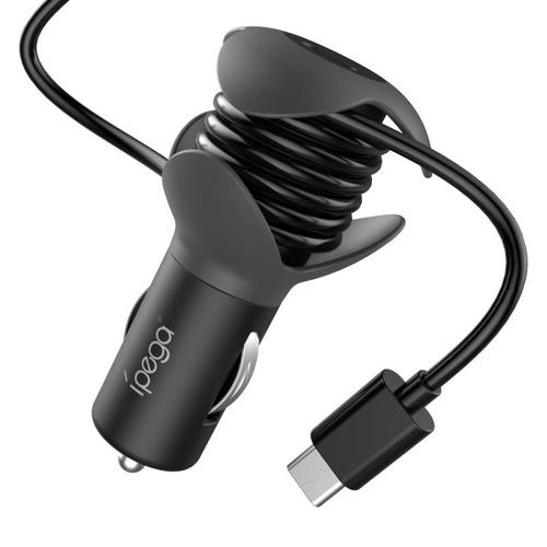 iPega PG-SW057 USB-C Fast Car Charger with Cable Winder for