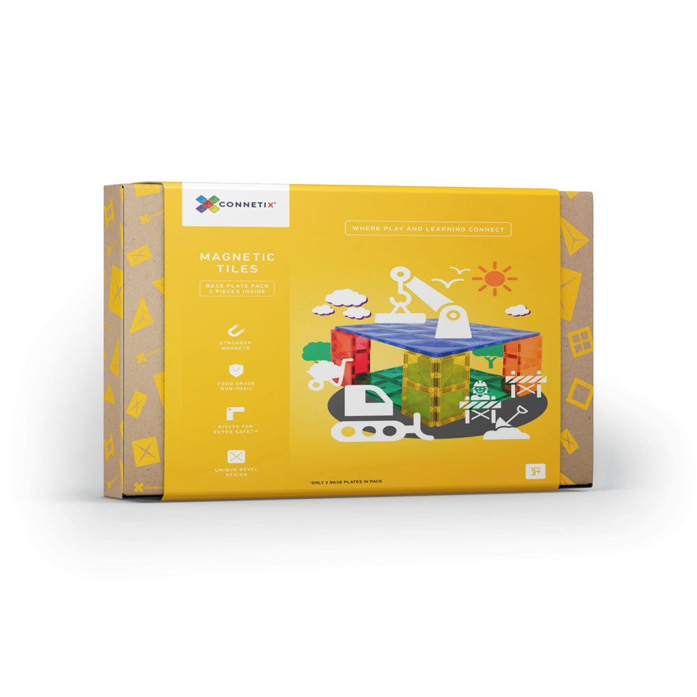 Connetix Base Plate Pack 2 Piece Set Magnetic Tiles