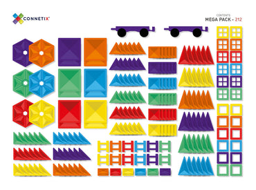 Connetix Mega Pack 212 Piece Set Magnetic Tiles