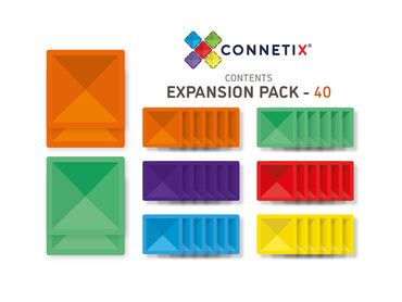 Connetix Expansion Pack 40 Piece Set Magnetic Tiles
