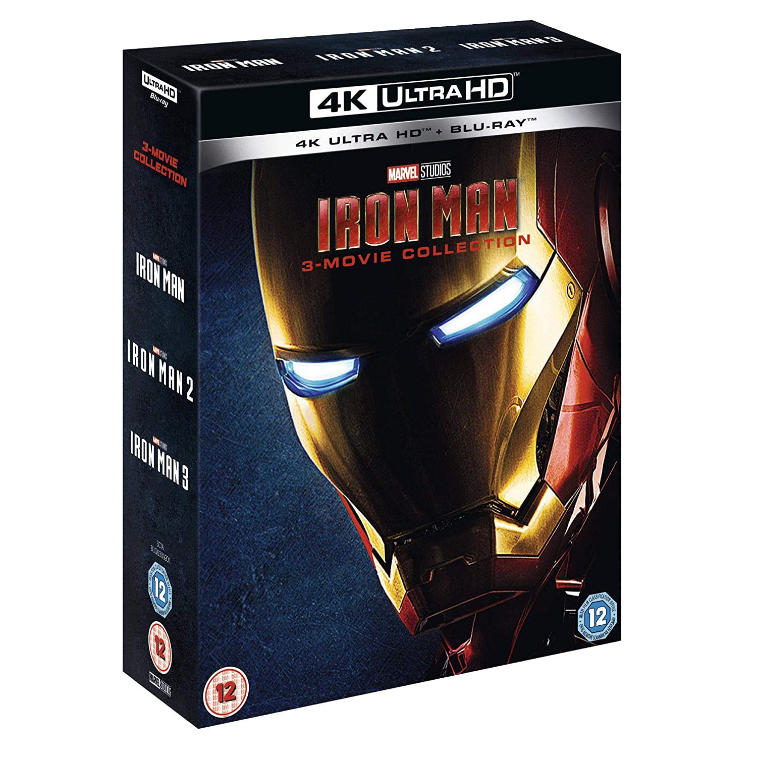 Studios　Man　Iron　4K　Ultra　HD　Collection　Marvel　Blu-Ray　3-Movie　–