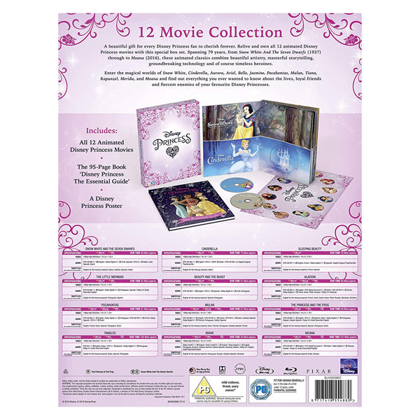 Disney Princess 12 Movie Collection Blu-ray Box Set