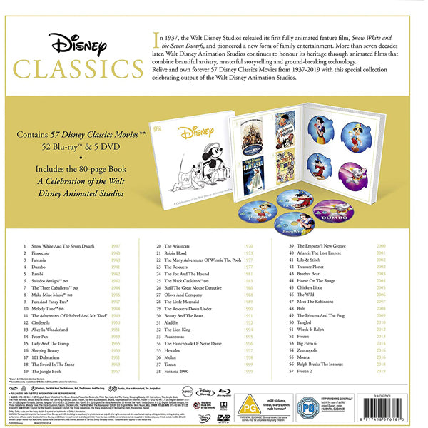 Disney Classics Complete Collection 57 Disc Collection Blu-ray Box Set