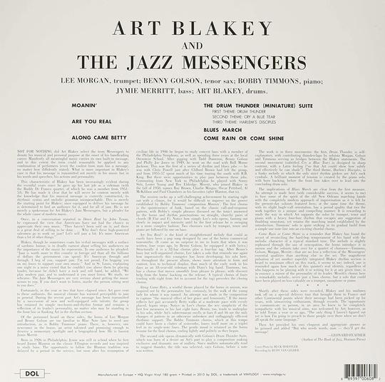 Art Blakey And The Jazz Messengers - Art Blakey And The Jazz - LP (2020 Anniversary Collection - Blue Vinyl)