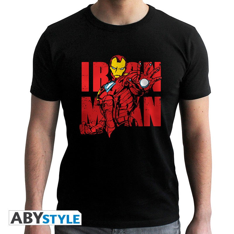 Iron Man Graphic Design Licensed Marvel Black T-Shirt for Men