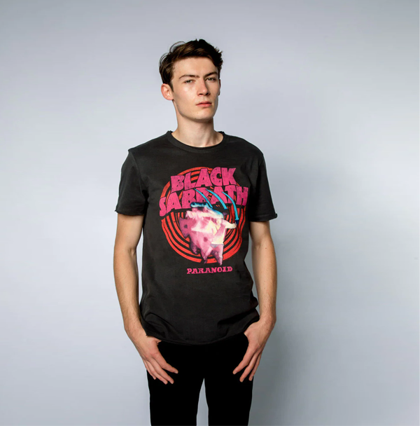 Black Sabbath Paranoid Amplified Vintage Charcoal T Shirt