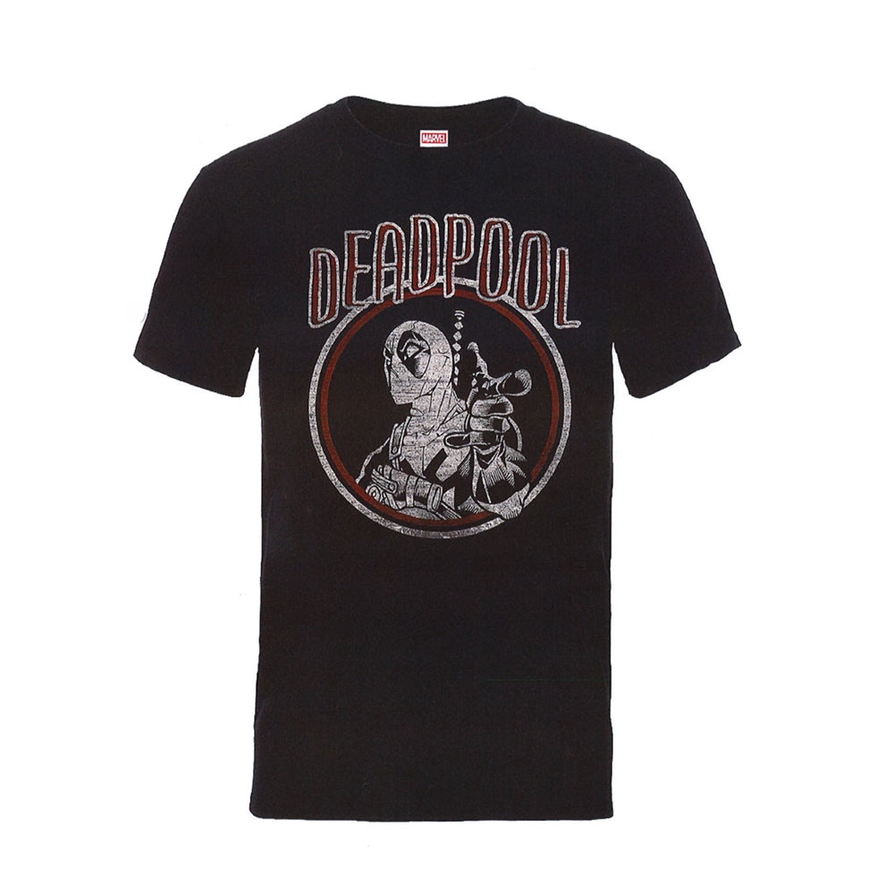 Marvel's Deadpool Vintage Circle Black T-Shirt