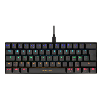 Deltaco Gaming GAM-075 DK430 RGB Red Switches TKL Size (60%) Nordic Layout Anti-Ghosting (N-Key rollover) Black Gaming Keyboard