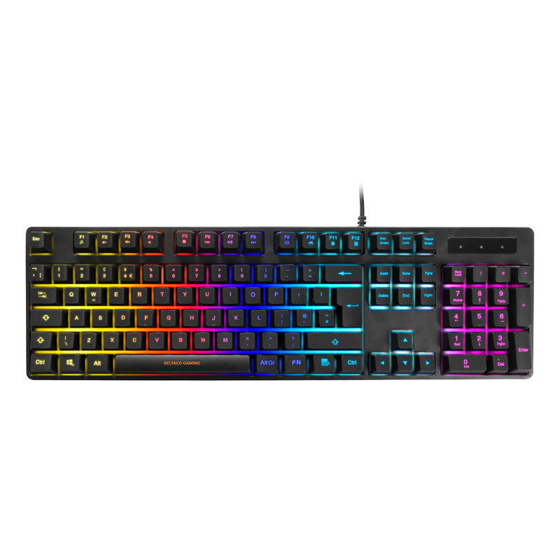 Deltaco Gaming GAM-112-UK DK310 RGB Outemu Red Switches Full Size UK Layout Anti-Ghosting Black Gaming Keyboard