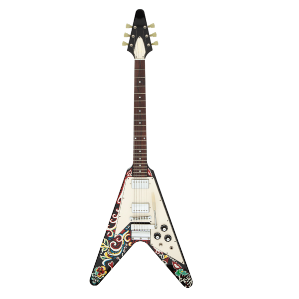 Jimi Hendrix - Gibson Psychedelic Flying V Mini Guitar Replica Collectible - Officially Licensed