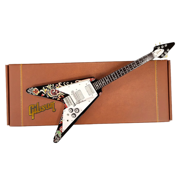 Jimi Hendrix - Gibson Psychedelic Flying V Mini Guitar Replica Collect ...
