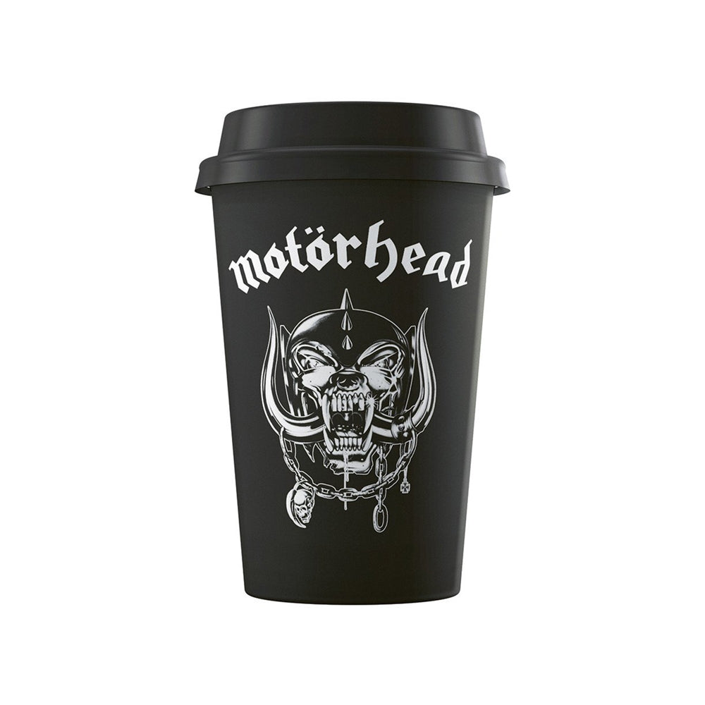 Motorhead Warpig White Logo Black Travel Mug