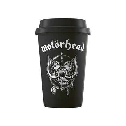 Motorhead Warpig White Logo Black Travel Mug