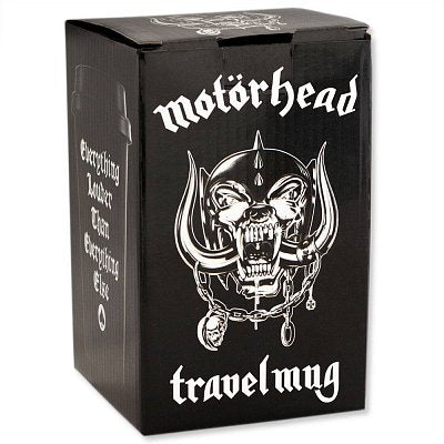 Motorhead Warpig White Logo Black Travel Mug
