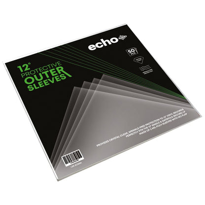 Echo Audio 12 Inch Vinyl Record Outer Sleeves | 3 mil Thick | 12.75 x 12.75 in