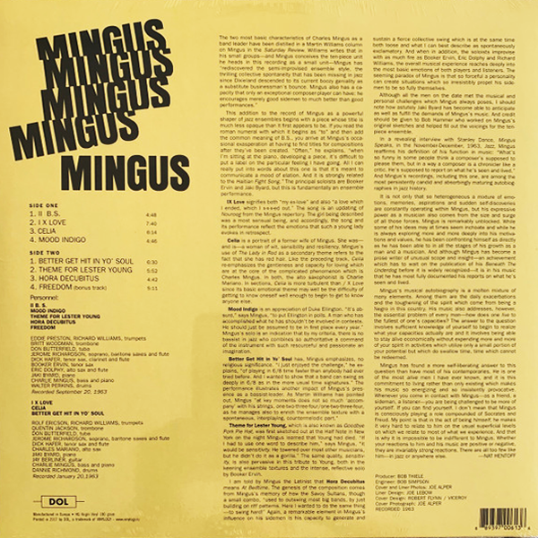 Charles Mingus - Mingus Mingus Mingus Mingus (Blue Vinyl) - LP