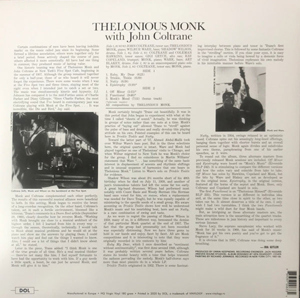 Thelonious Monk & John Coltrane - Thelonious Monk With John Coltrane (Opaque Oxblood Colour Vinyl) - LP