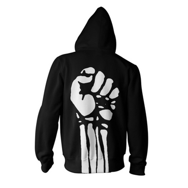 Rage Against The Machine 'Large Fist' Black Artwork Hoodie Sweatshirt with Zip