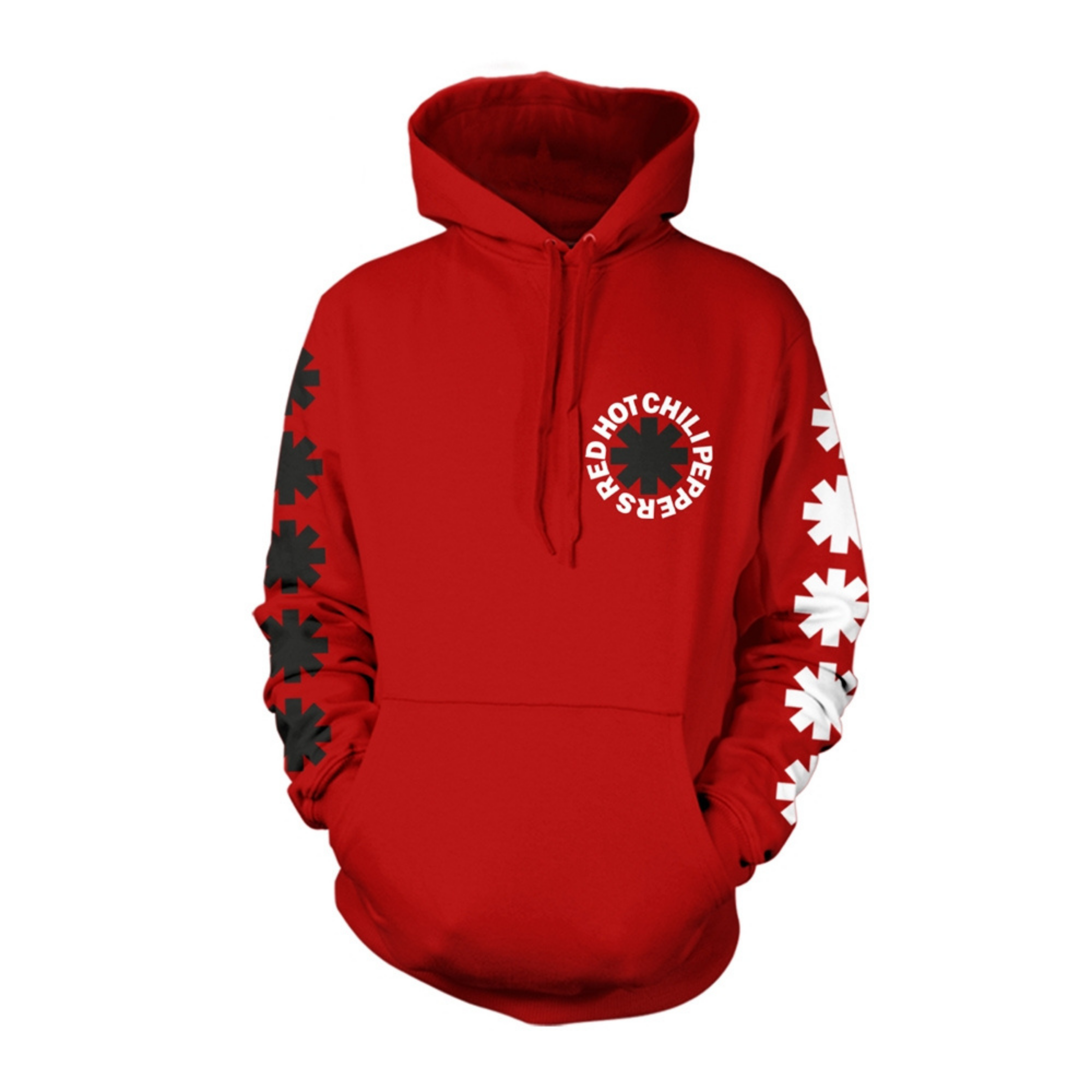 Red Hot Chili Peppers (Classic Black u0026 White Logo) Red Hoodie Sweatshi –  cavo.ae
