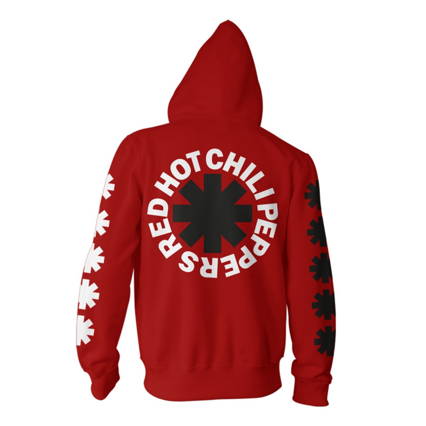 Red Hot Chili Peppers (Classic Black & White Logo) Red Hoodie Sweatshirt