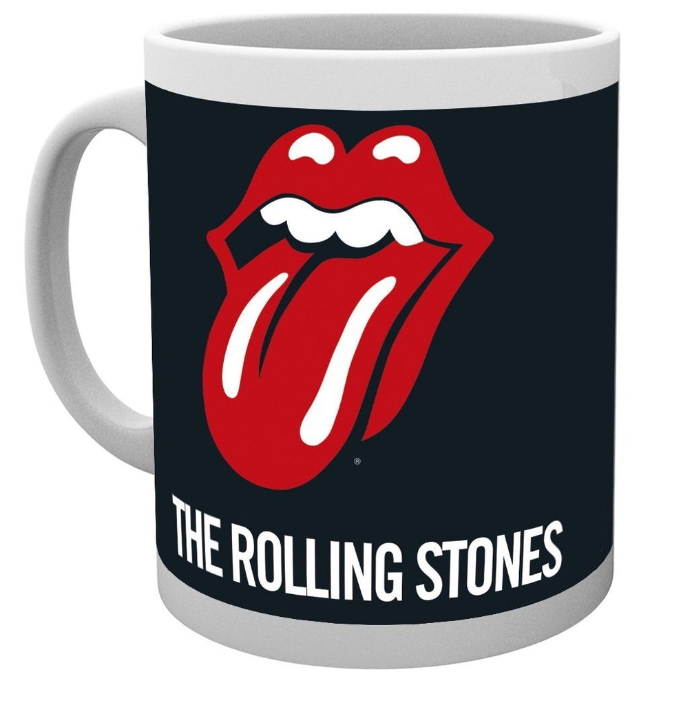 Rolling Stones 'Tongue' Red/White/Black Logo Design White Mug