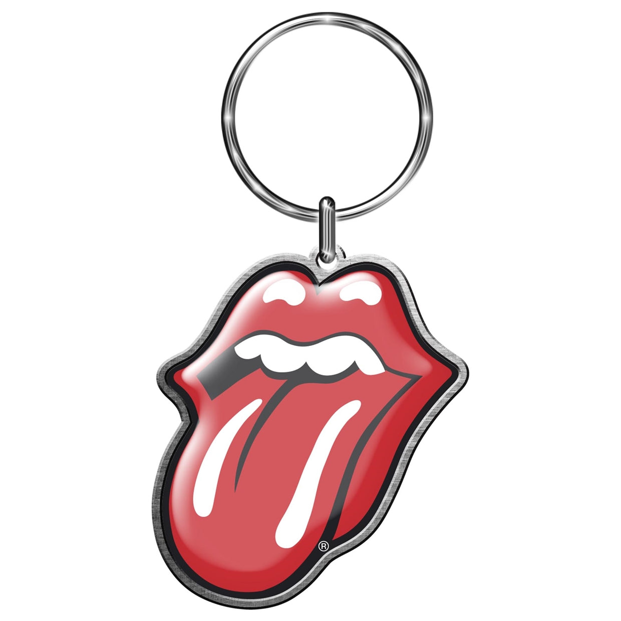 Rolling Stones Tongue Logo Red/Grey Collectable Metal Ring Keychain