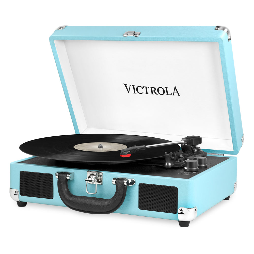 Victrola Journey Portable Suitcase Turquoise VSC-550BT Bluetooth Turntable Music Centre