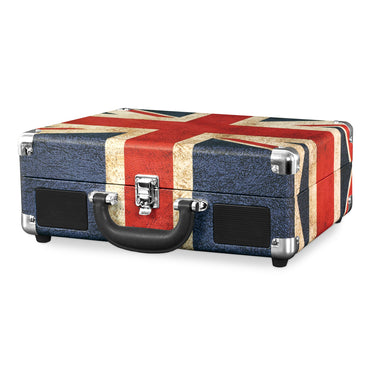 Victrola Journey Portable Suitcase UK Flag VSC-550BT Bluetooth Turntable Music Centre