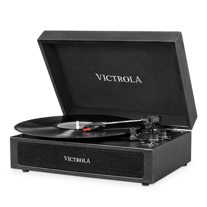 Victrola Black Premium Suitcase VSC-580BT Bluetooth Turntable Music Centre (Little scratch on unit) (AS IS)