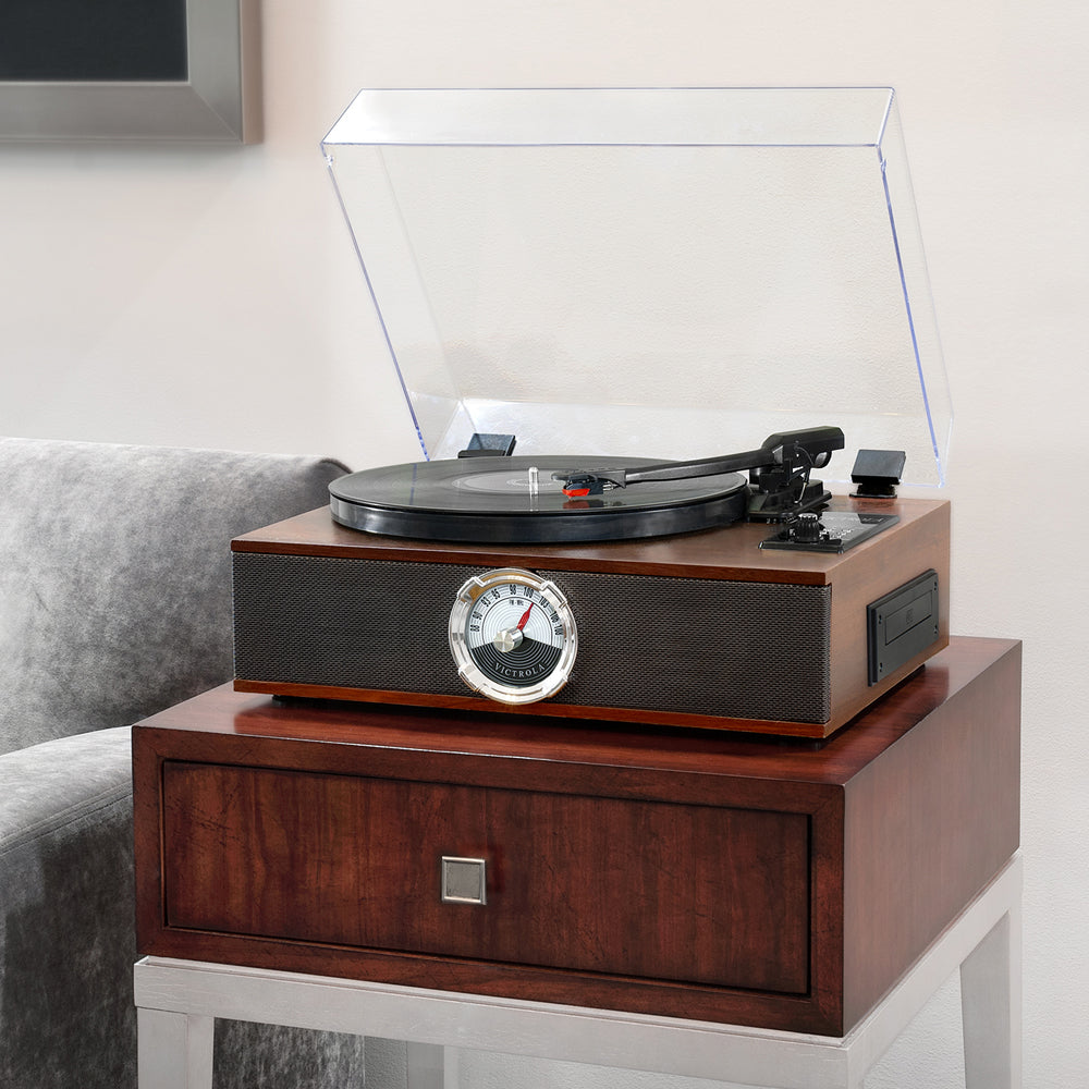 Victrola Park Avenue VTA-60 - 5-in-1 Bluetooth Record Player Turntable, CD, and Radio Music Centre (Damaged Box)