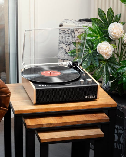 Victrola The Eastwood Bamboo VTA-72 Bluetooth Vinyl/Turntable Music Centre (Bad Box) (AS IS)