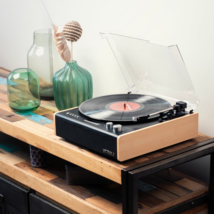 Victrola The Eastwood Bamboo VTA-72 Bluetooth Vinyl/Turntable Music Centre (Bad Box) (AS IS)