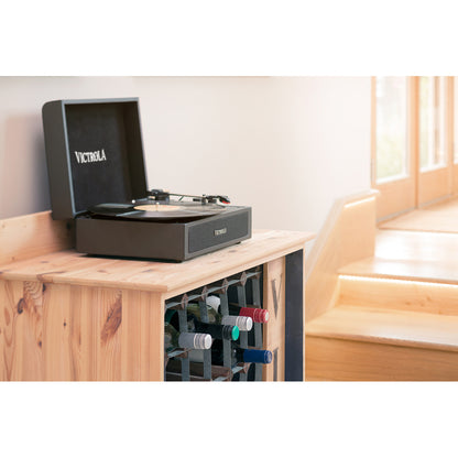 Victrola Black Premium Suitcase VSC-580BT Bluetooth Turntable Music Centre (Little scratch on unit) (AS IS)