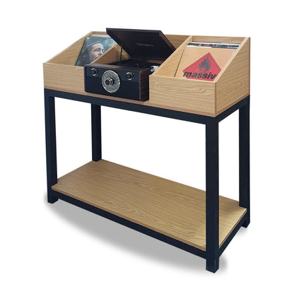 Vinyl Player and Record Storage Display Stand