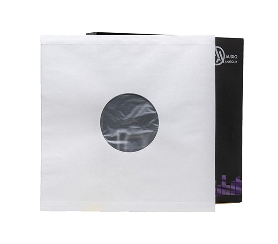 Audio Anatomy - 25 WHITE LP - 12 Inch Inner Sleeves Audiophile DeLuxe Poly-Lined double center hole