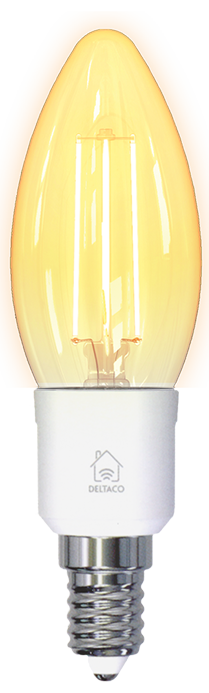 Deltaco Smart Home LED SH-LFE14C35 C35, E14, 4.5W, Wi-Fi 2.GHz White CCT Smart Bulb