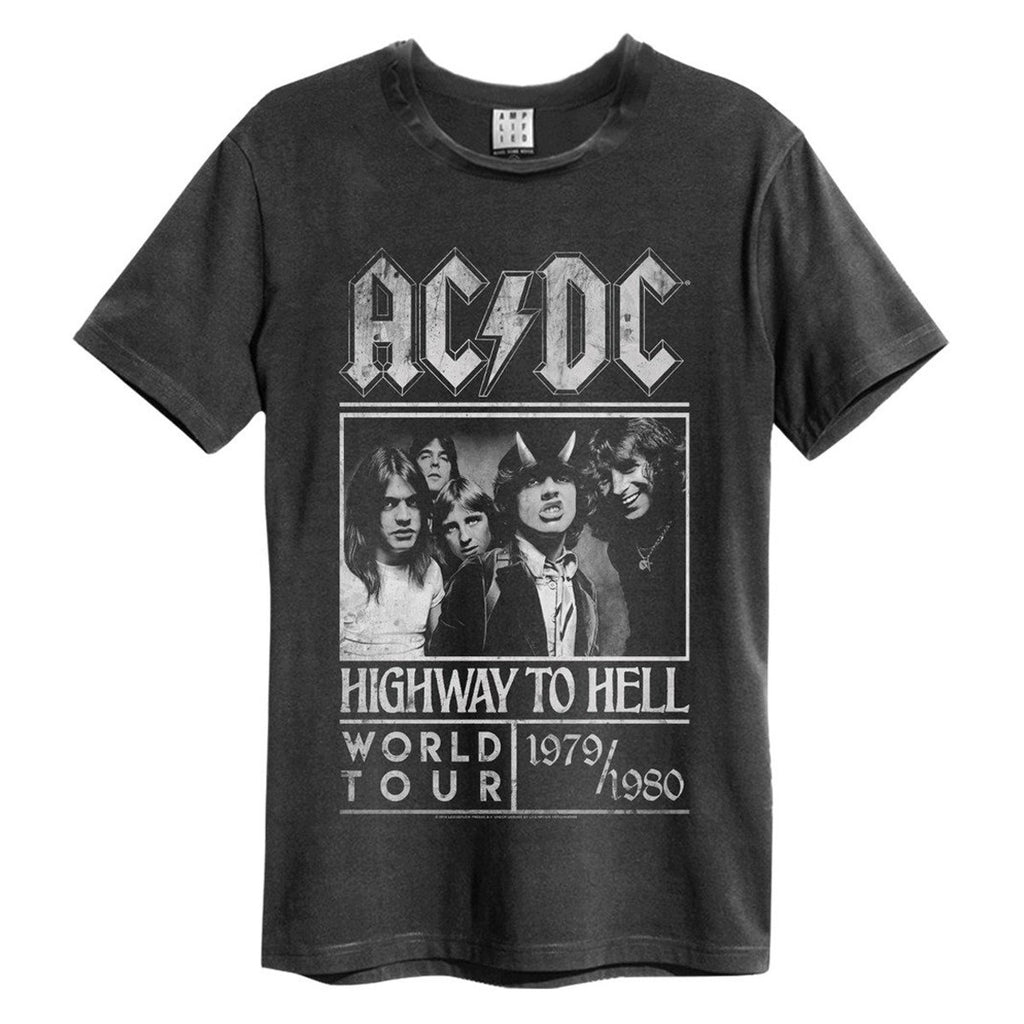 Amplified ACDC Highway to Hell Poster Charcoal T-Shirt