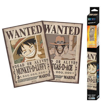 Poster Set - One Piece -  Wanted Luffy & Ace